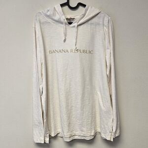 Banana Republic Slub Hoodie T-shirt Cream L